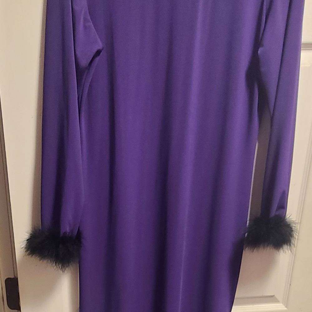 Ashley Stewart Purple Babydoll Maxi Dress
